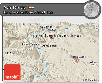 Shaded Relief 3D Map of Nar Derāz