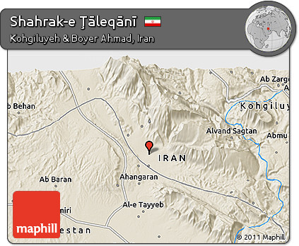 Shaded Relief 3D Map of Shahrak-e Ţāleqānī