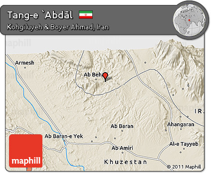 Shaded Relief 3D Map of Tang-e `Abdāl