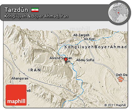 Shaded Relief 3D Map of Tarzdūn