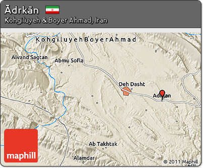 Shaded Relief 3D Map of Ādrkān