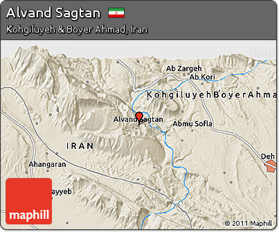 Shaded Relief 3D Map of Alvand Sagtan