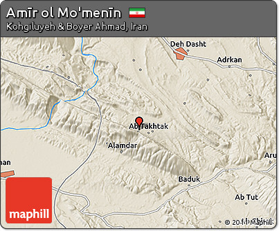 Shaded Relief 3D Map of Amīr Ol Mo'menīn