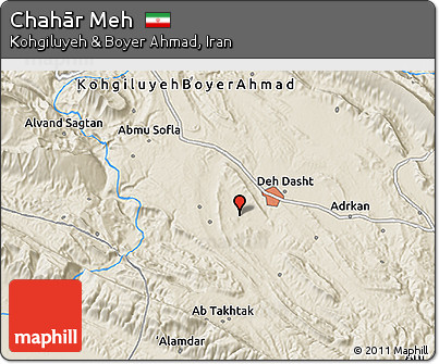 Shaded Relief 3D Map of Chahār Meh