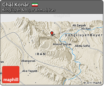 Shaded Relief 3D Map of Chāl Konār