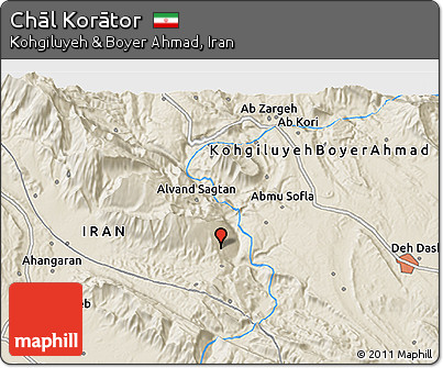 Shaded Relief 3D Map of Chāl Korātor