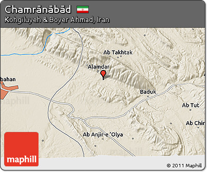 Shaded Relief 3D Map of Chamrānābād