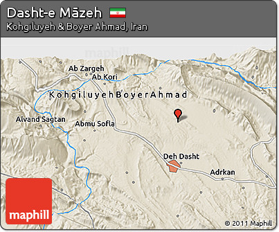 Shaded Relief 3D Map of Dasht-e Māzeh