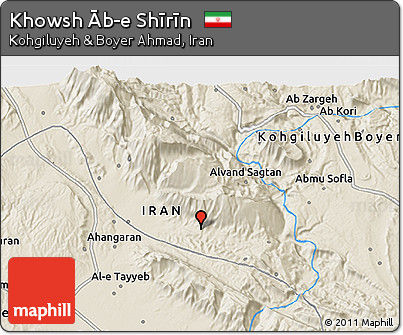 Shaded Relief 3D Map of Khowsh Āb-e Shīrīn