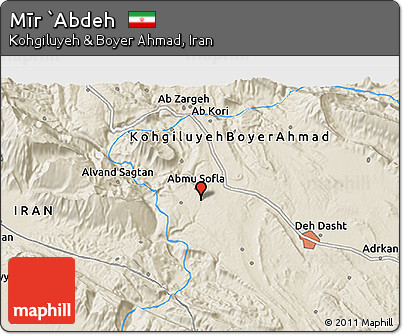 Shaded Relief 3D Map of Mīr `Abdeh