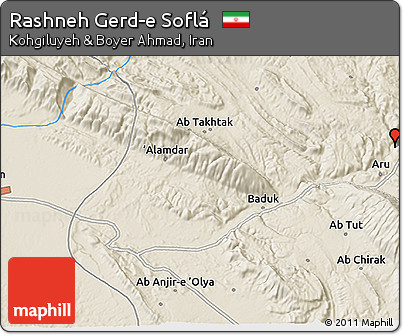 Shaded Relief 3D Map of Rashneh Gerd-e Soflá