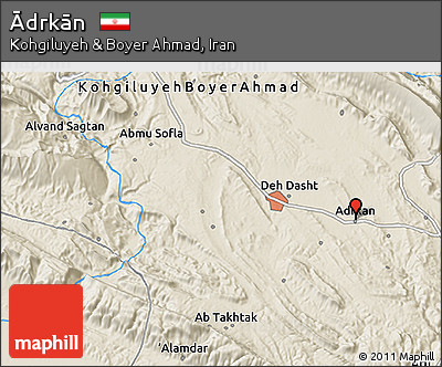 Shaded Relief 3D Map of Ādrkān
