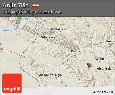 Shaded Relief 3D Map of Anjīr Sīāh