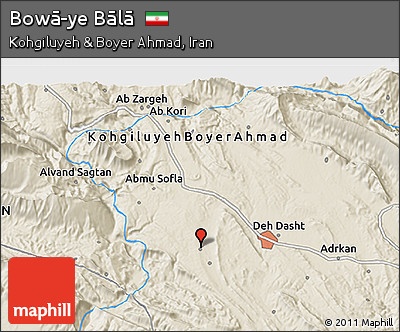 Shaded Relief 3D Map of Bowā-ye Bālā