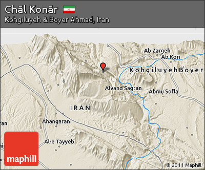 Shaded Relief 3D Map of Chāl Konār