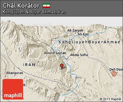 Shaded Relief 3D Map of Chāl Korātor