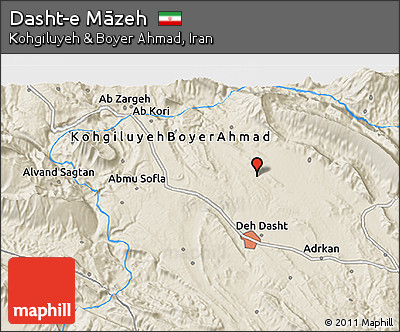 Shaded Relief 3D Map of Dasht-e Māzeh