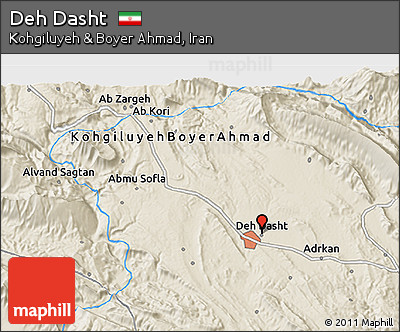 Shaded Relief 3D Map of Deh Dasht
