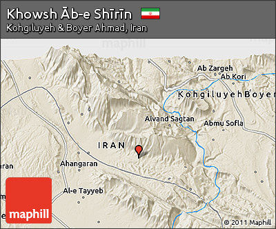 Shaded Relief 3D Map of Khowsh Āb-e Shīrīn