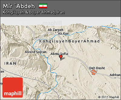 Shaded Relief 3D Map of Mīr `Abdeh