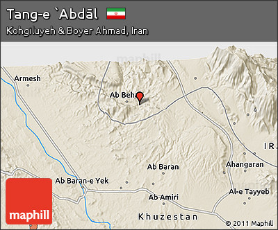 Shaded Relief 3D Map of Tang-e `Abdāl