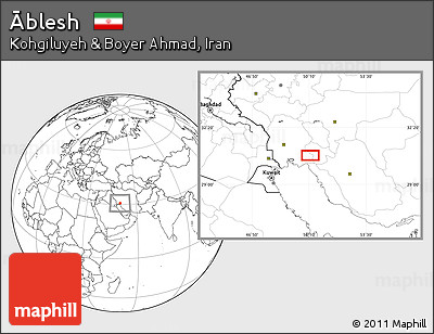 Blank Location Map of Āblesh