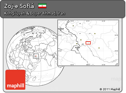 Blank Location Map of Zoj-e Soflá