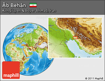 Physical Location Map of Āb Behān