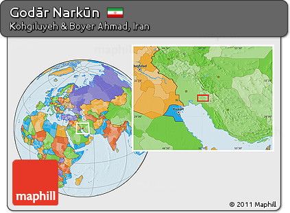 Political Location Map of Godār Narkūn