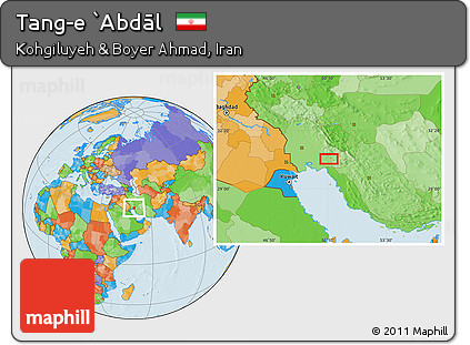 Political Location Map of Tang-e `Abdāl