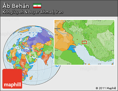 Political Location Map of Āb Behān