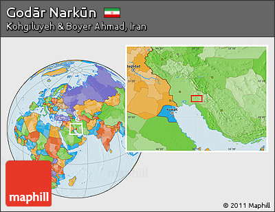 Political Location Map of Godār Narkūn