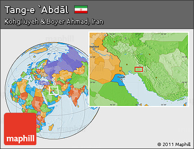 Political Location Map of Tang-e `Abdāl