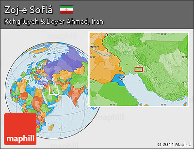 Political Location Map of Zoj-e Soflá