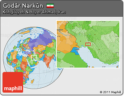 Political Location Map of Godār Narkūn