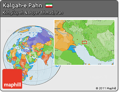 Political Location Map of Kalgah-e Pahn