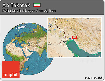 Satellite Location Map of Āb Takhtak