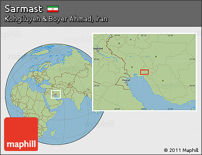 Savanna Style Location Map of Sarmast