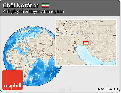 Shaded Relief Location Map of Chāl Korātor