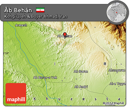 Physical Map of Āb Behān