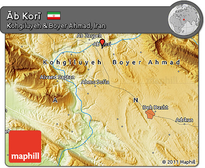 Physical Map of Āb Korī