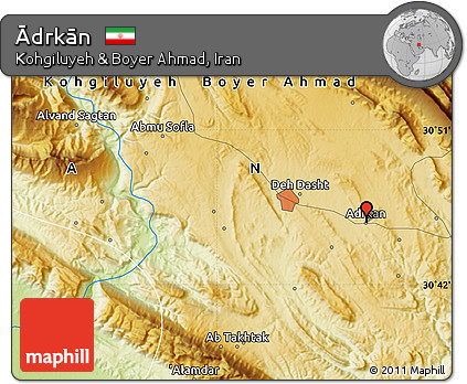 Physical Map of Ādrkān