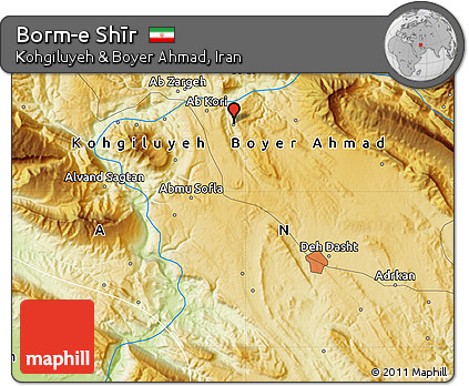 Physical Map of Borm-e Shīr