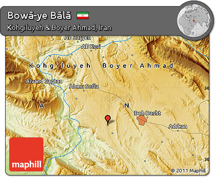 Physical Map of Bowā-ye Bālā