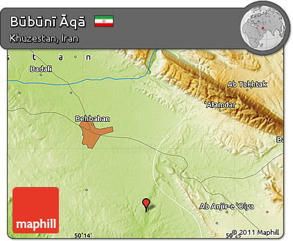 Physical Map of Būbūnī Āqā
