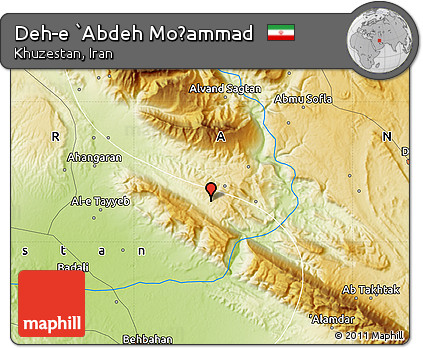 Physical Map of Deh-e `Abdeh Moḩammad