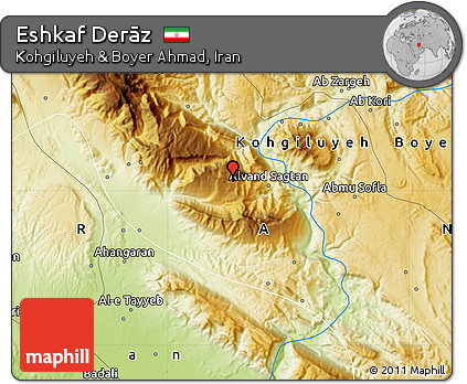 Physical Map of Eshkaf Derāz