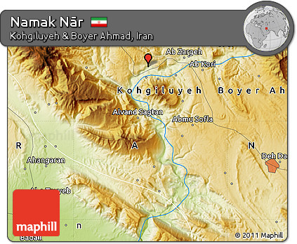 Physical Map of Namak Nār