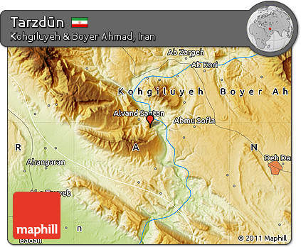 Physical Map of Tarzdūn