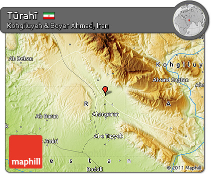 Physical Map of Tūrahī